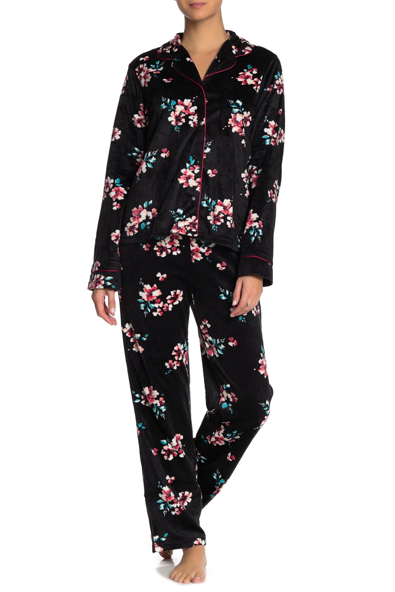 Tahari Essentially Yours Fleece 2Piece Pajama Set Nordstrom Rack