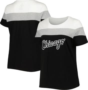 Women's Chicago White Sox Black Plus Size Colorblock Pullover Hoodie