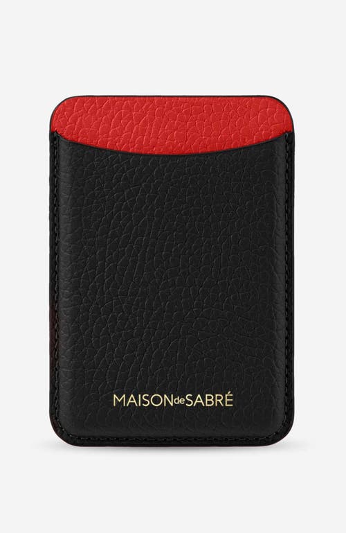 Leather MagSafe Wallet in Pomegranate Caviar