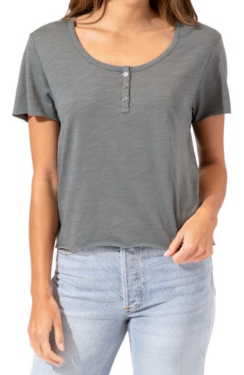 Threads 4 Thought Whitlea Raw Edge Slim Baby Henley In Marsh