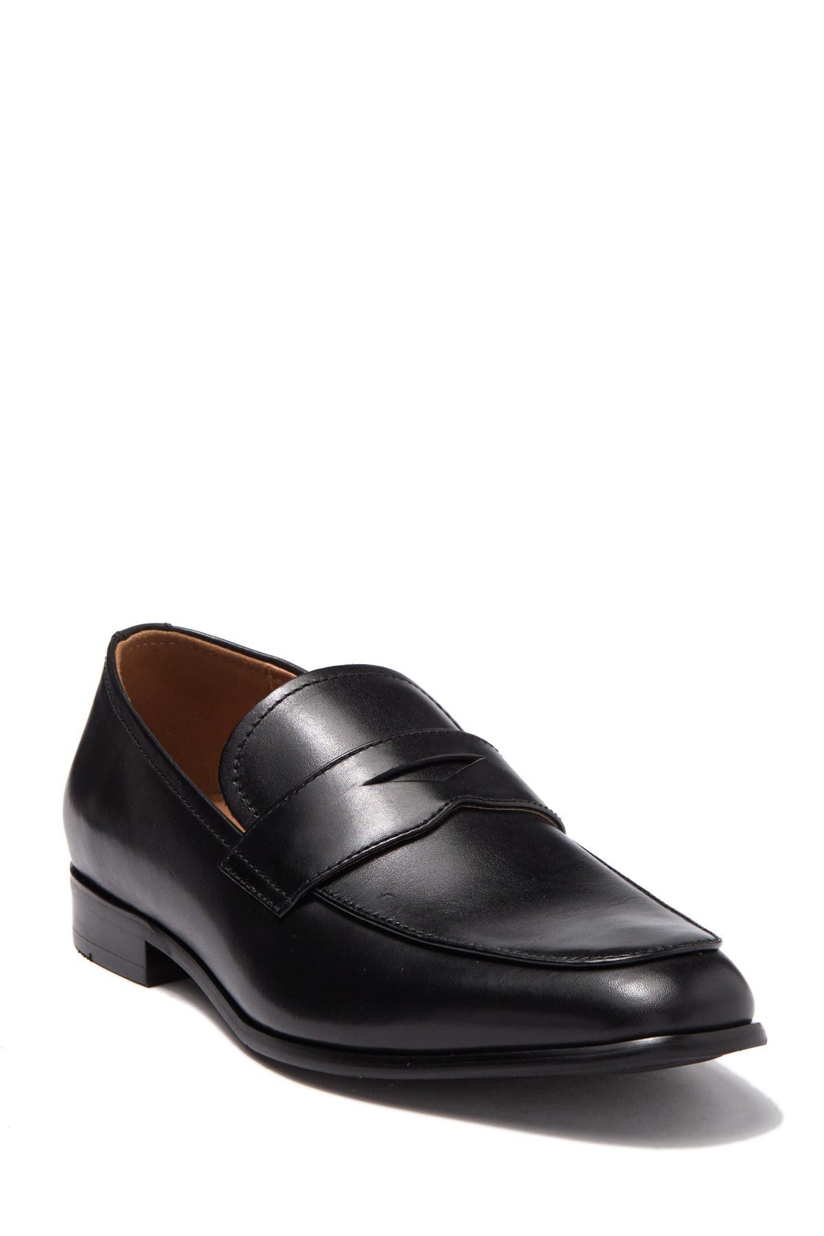 14th & Union Paulson Leather Penny Loafer In Black Leather | ModeSens
