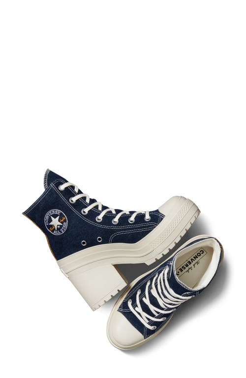 Shop Converse Chuck 70 De Luxe Block Heel Sneaker In Navy/egret/golden Sundial