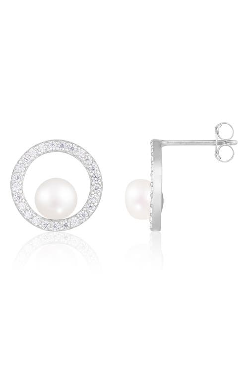 Splendid Pearls Freshwater Pearl Stud Earrings In White