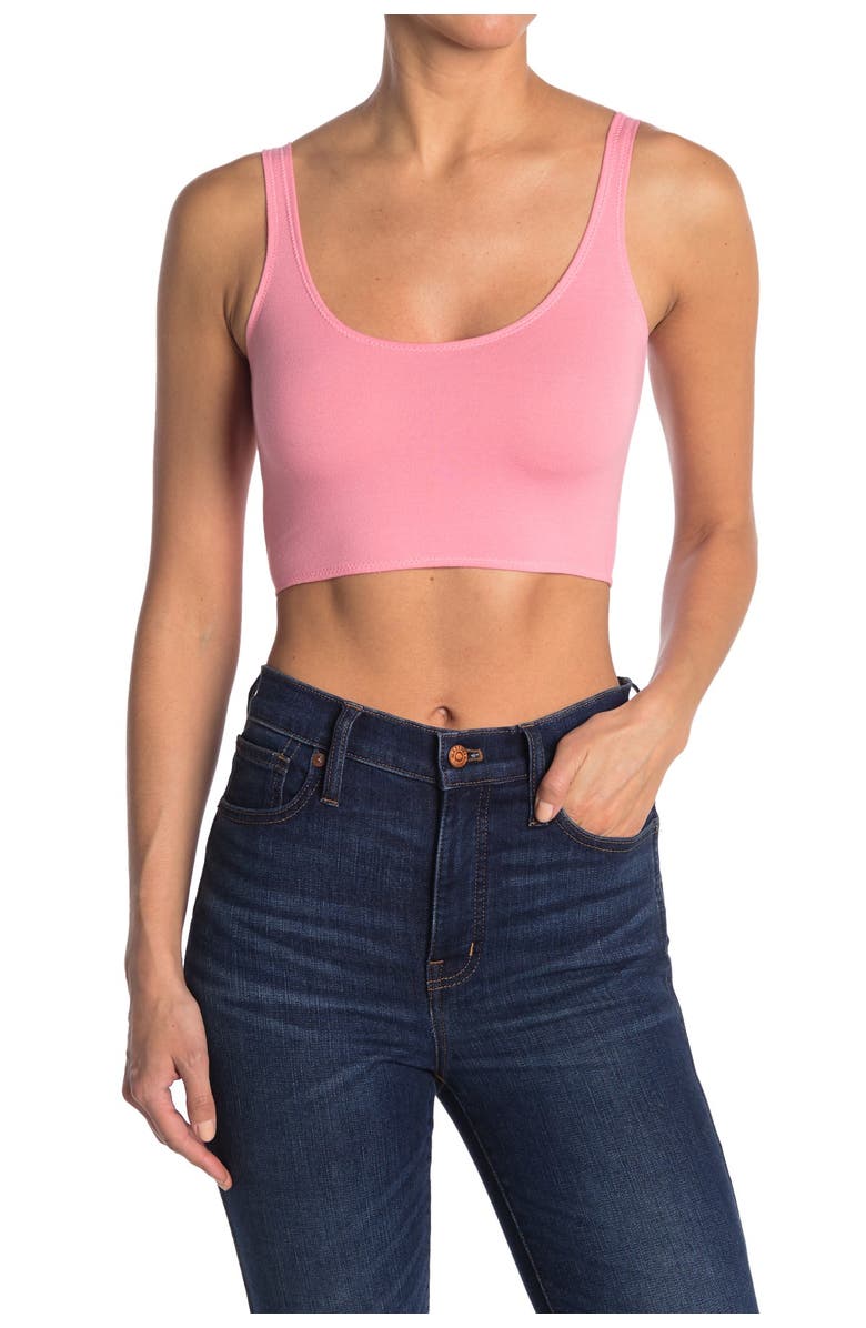 TOPSHOP Zig Zag Cropped Cami, Main, color, PINK