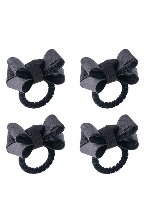 Juliska Tuxedo Stewart Tartan Napkin Rings, Set Of 4 In Black