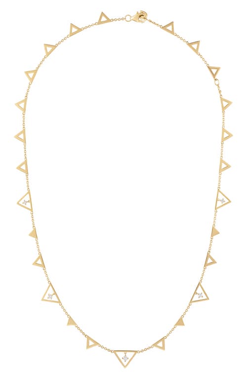 EDEN PRESLEY Shine Diamond Triangle Necklace in 14K Yellow Gold 