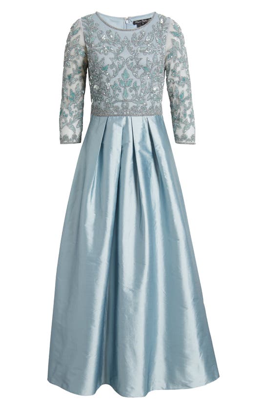 Shop Pisarro Nights Sequin Bodice Gown In Light Blue