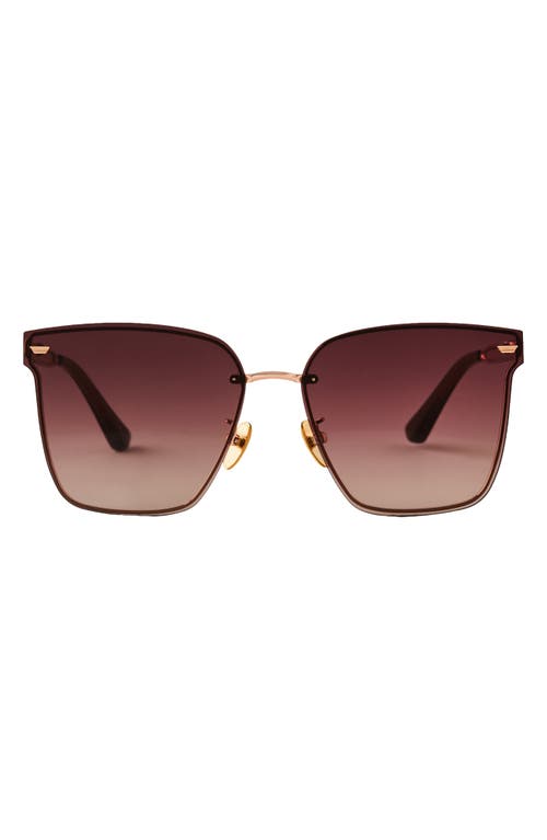 DIFF Bella V 55mm Square Sunglasses in Rose Gold /Wine