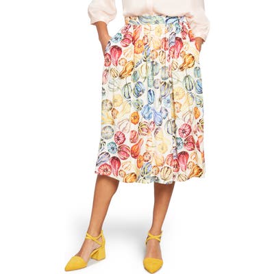 Plus Size Modcloth Match Made Midi Skirt, Ivory