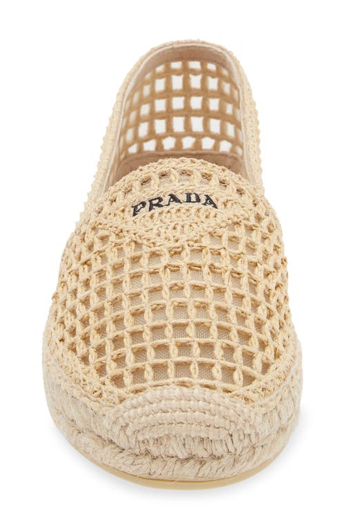 Shop Prada Woven Raffia Espadrille In Natural/black