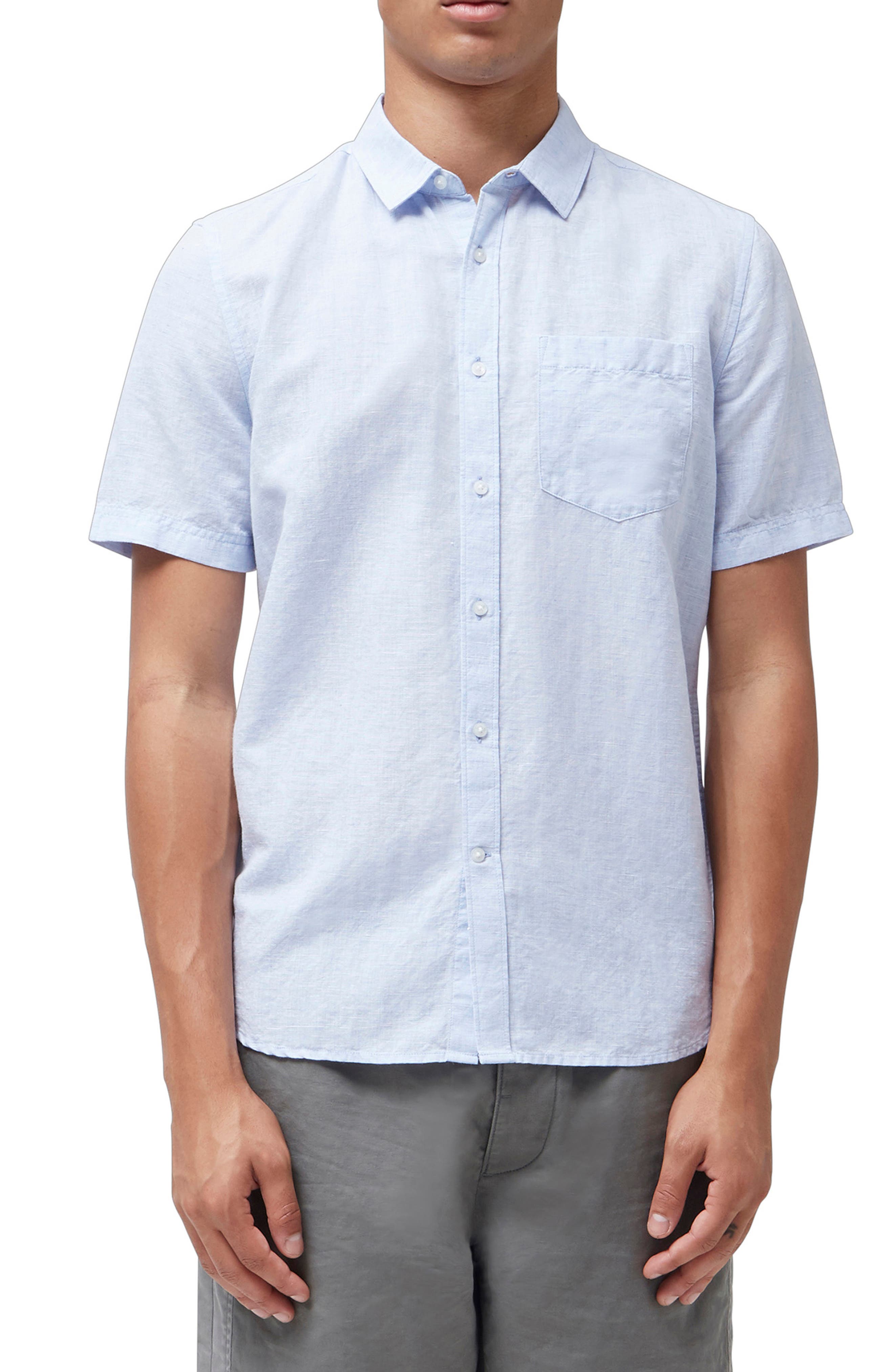 French Connection Mens Relaxed Linen Loose Shirt 