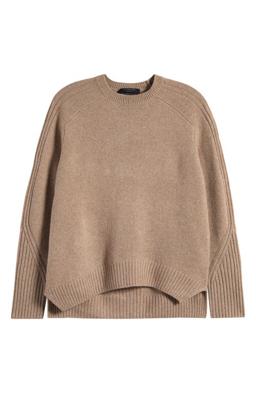 Shop Allsaints Ines Cashmere & Wool Crewneck Sweater In Doe Brown