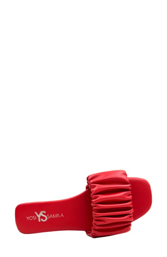 Shop Yosi Samra Naomi Ruched Slide Sandal In Flame