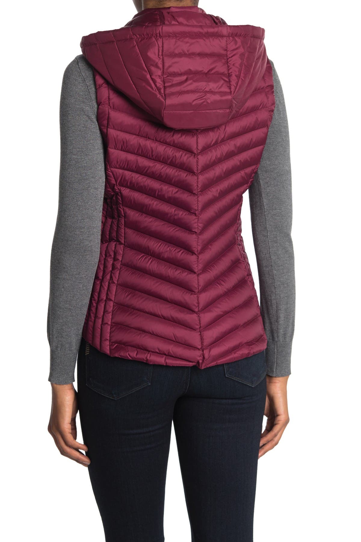 Gallery Packable Zip Drawstring Hood Vest Nordstrom Rack
