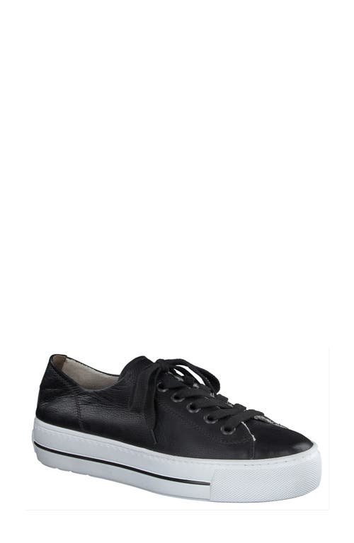 Bixby Platform Sneaker in Black Leather