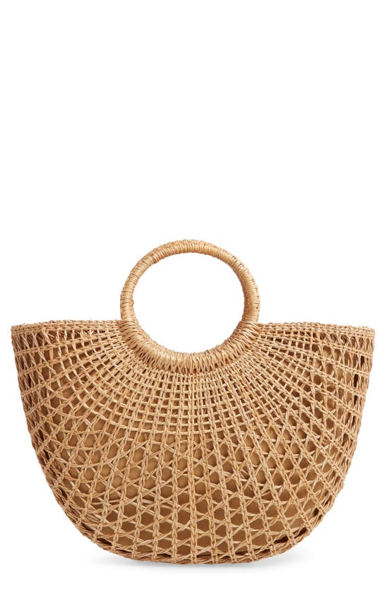 Malibu Skye Woven Straw Satchel In Natural