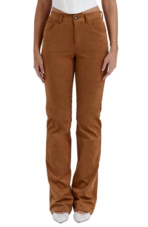 HOUSE OF CB Apollo Faux Suede Five-Pocket Pants Tan at Nordstrom,