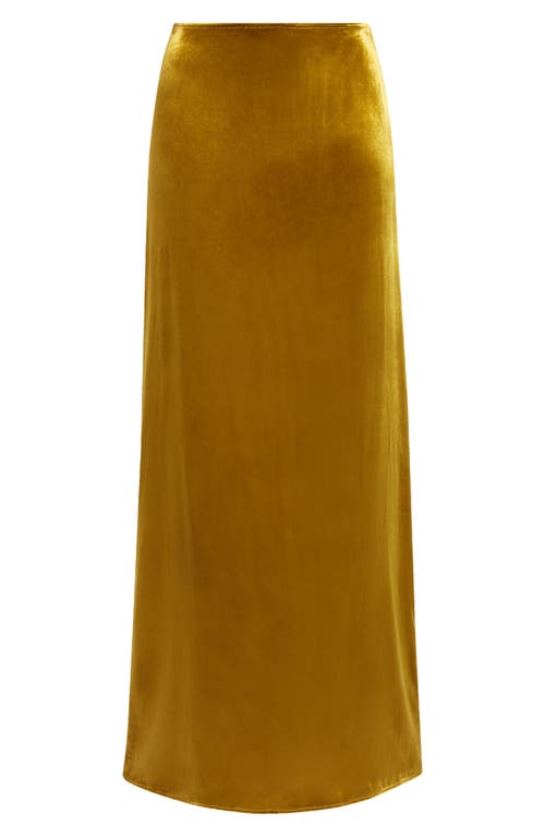 Shop Rohe Róhe Velvet Maxi Skirt In Gold