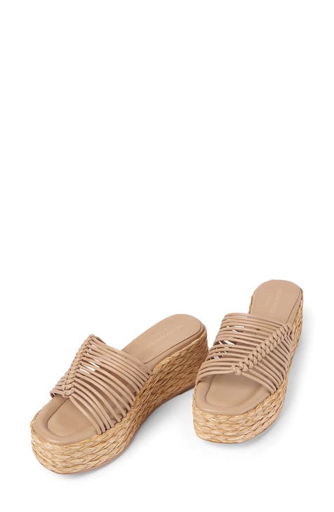 GIA Borghini Women's Woven Raffia Flat Ankle-Strap Sport Sandals - Natural Raffia - Size 7