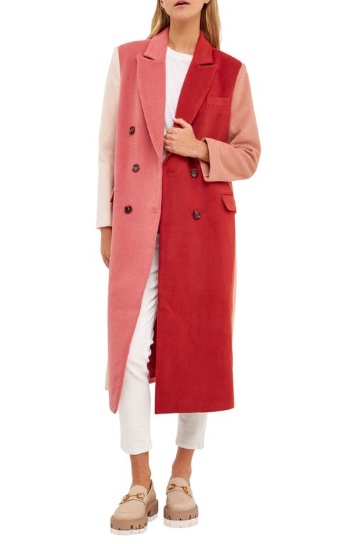 English Factory Colorblock Trench Coat in Pink Multi at Nordstrom, Size Medium