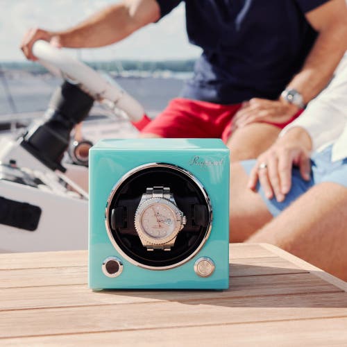 Rapport London Evolution Single Watch Winder In Turquoise