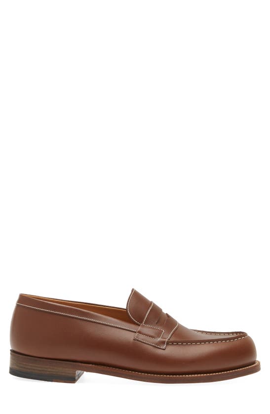 Shop Jm Weston 180 Penny Loafer In Brown