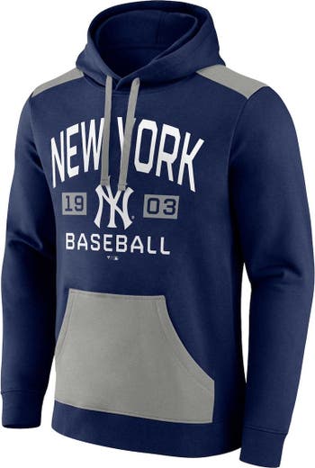 Youth Navy/Heathered Gray New York Yankees Team Raglan Long Sleeve Hoodie T- Shirt
