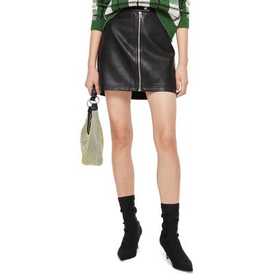 Petite Topshop Penelope Faux Leather Miniskirt, P US (fits like 2-4P) - Black