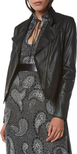 Asymmetric Leather Moto Jacket