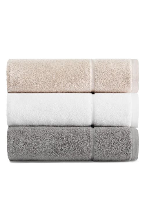 Vera Wang Modern Lux Bath Towel, Hand Towel & Washcloth Set In White