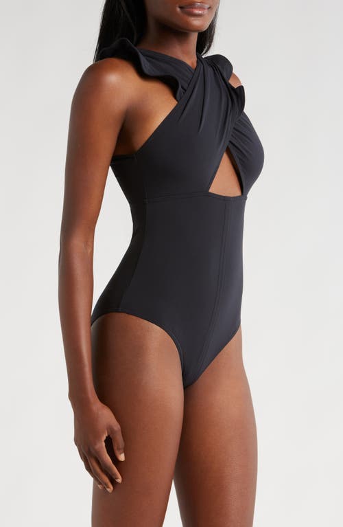 Shop Ulla Johnson Antilles One-piece Swimsuit In Noir