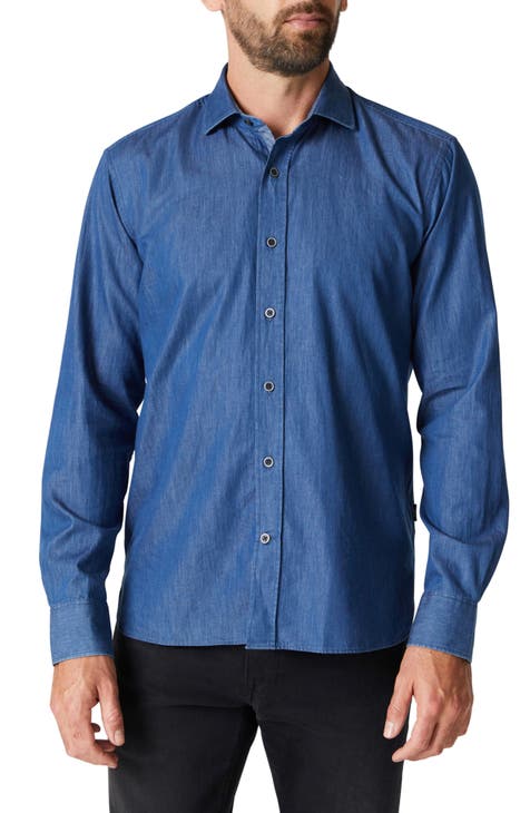 Nordstrom mens denim hot sale shirt