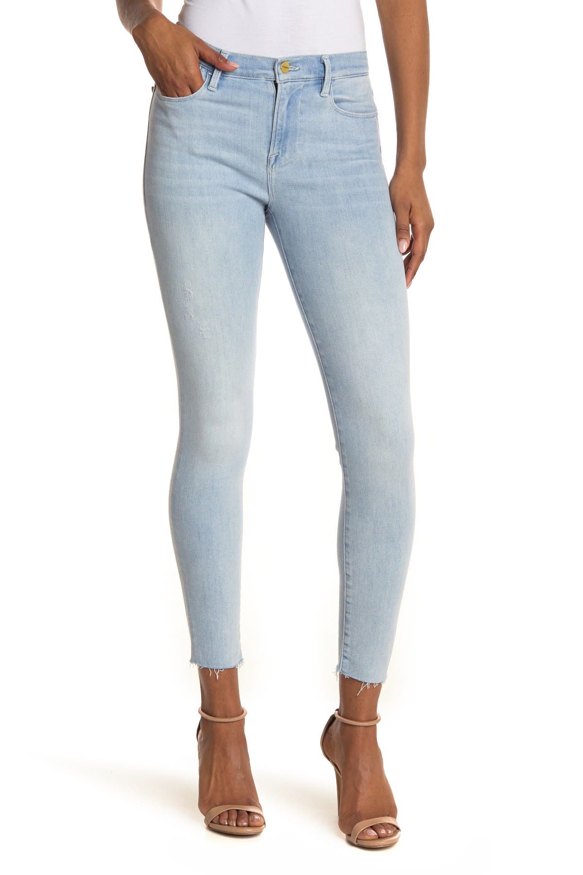 Frame Le High Raw Hem Ankle Skinny Jeans Nordstrom Rack 4912