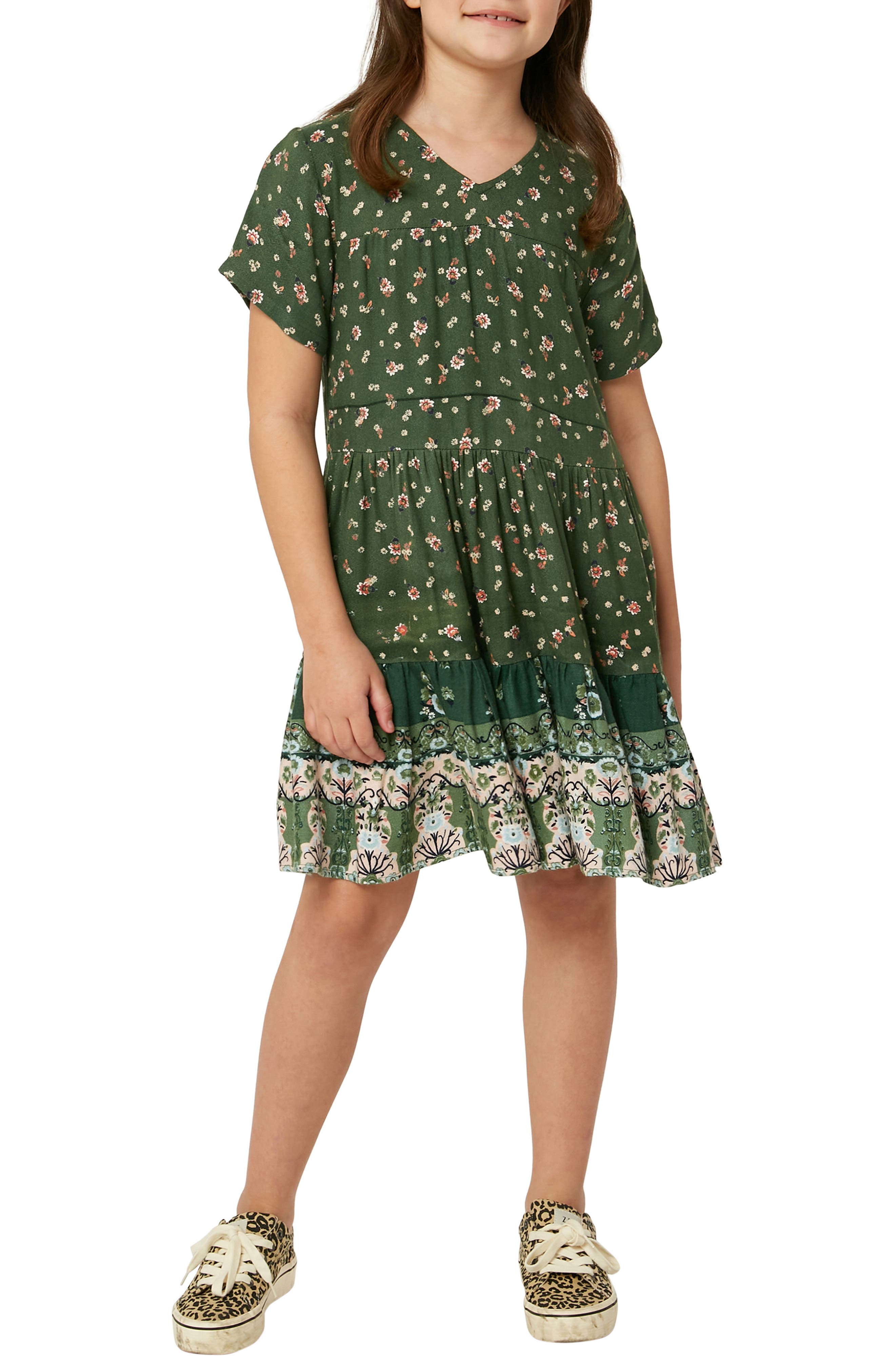 dark green girls dress