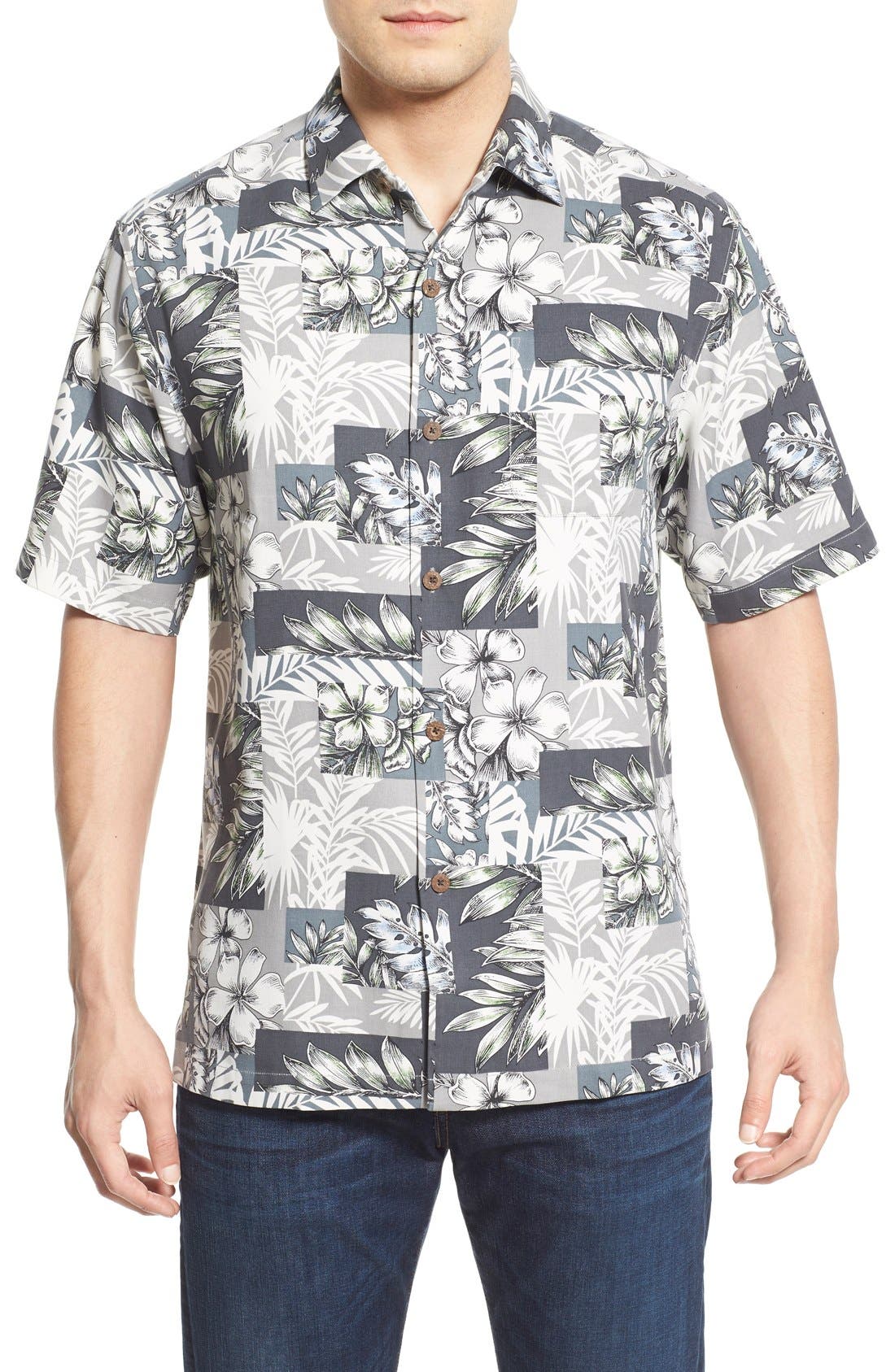 Tommy Bahama 'Plumeria Patchwork' Silk Camp Shirt (Big & Tall) Nordstrom