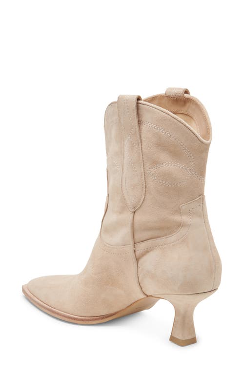 Shop Dolce Vita Angel Pointed Toe Western Boot In Dune Suede