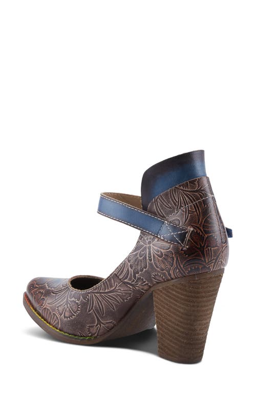 L'artiste By Spring Step Foxglove Ankle Strap Pump In Chocolate Multi
