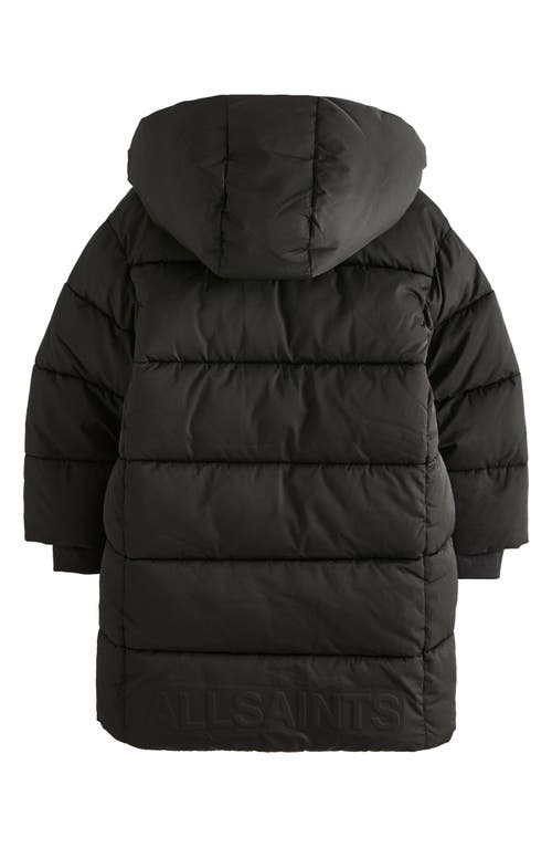 Shop Allsaints Sm By  Kids' Longline Padded Coat In Black