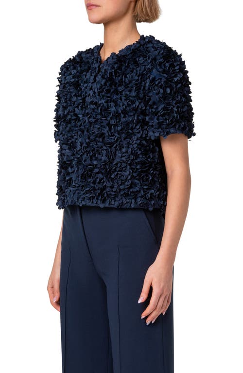 Akris Punto Lasercut Floral Short Jacket In Ink