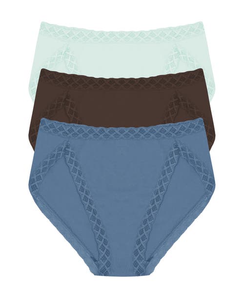Natori Bliss Cotton French Cut Brief 3-Pack in French Roast 3-Pack at Nordstrom