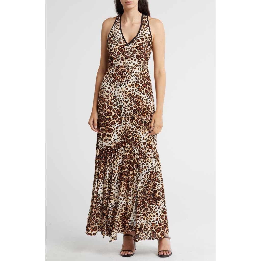 Lovestitch Leopard Print Sleeveless Maxi Dress In Animal Print