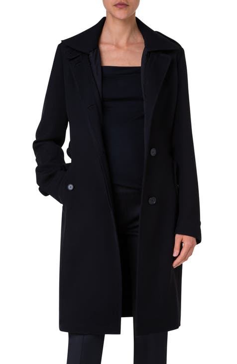 Wool Tricotine Trench Coat