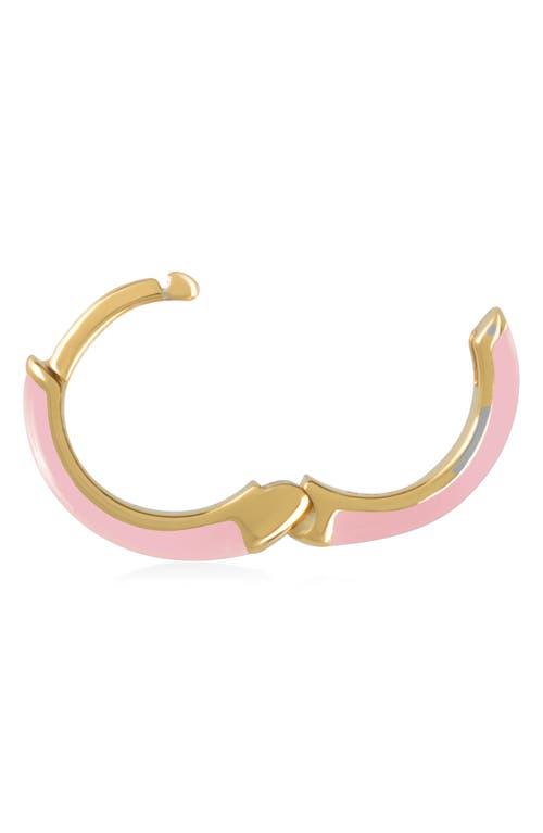 Es Jewelry Enamel Huggie Hoop Earrings In Light Pink Enamel