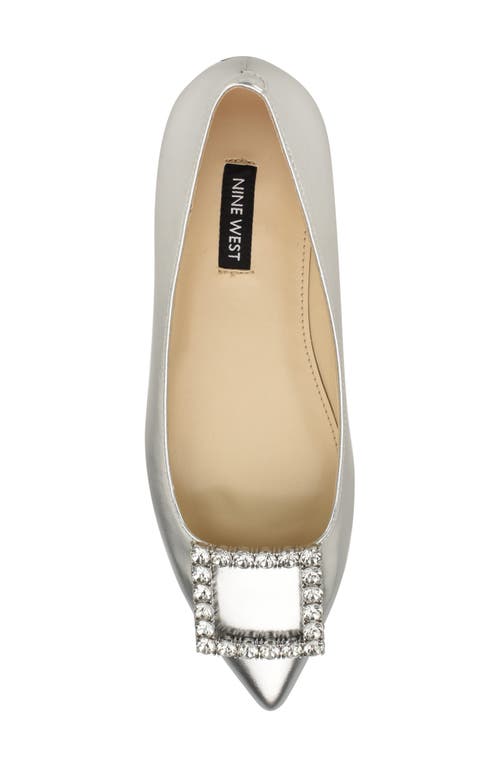 Shop Nine West Jesike Pointed Toe Flat In Silver