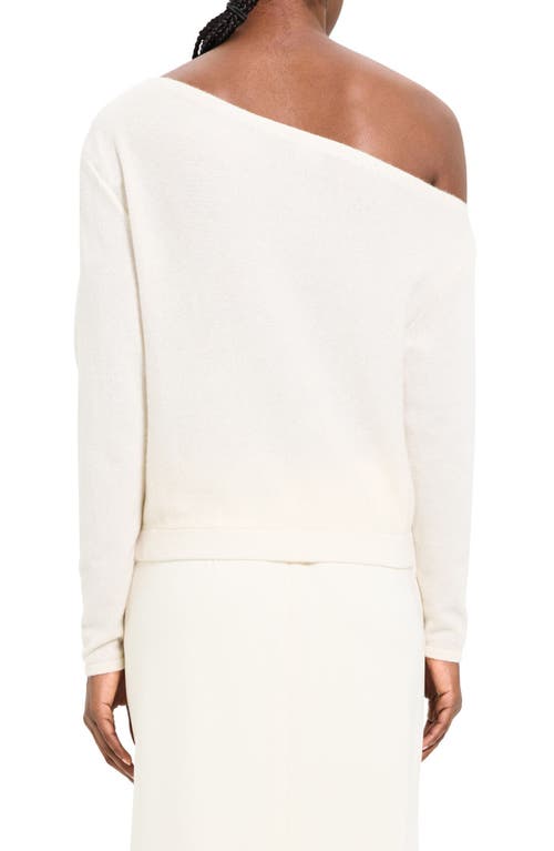 Shop Theory One-shoulder Cashmere Sweater In Ivory