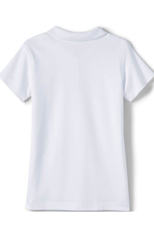 Shop Lands' End School Uniform Girls Short Sleeve Feminine Fit Interlock Polo Shirt In White