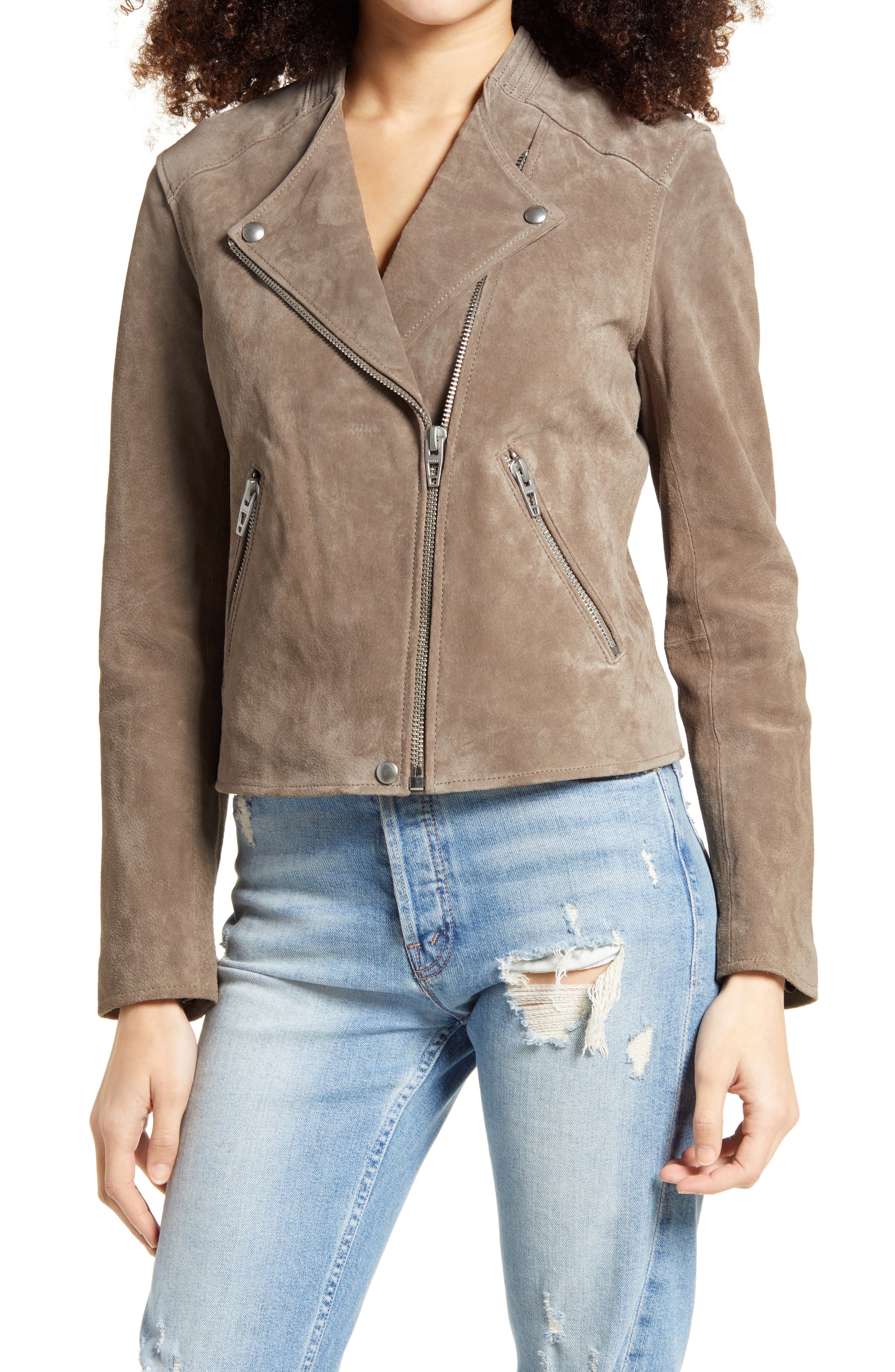 blanknyc denim no limit suede moto jacket