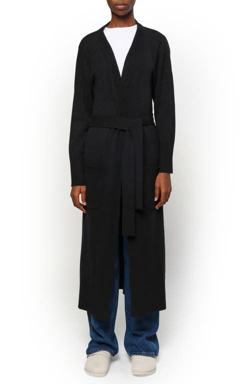 Shop Apparis Alessi Longline Belted Cardigan In Noir