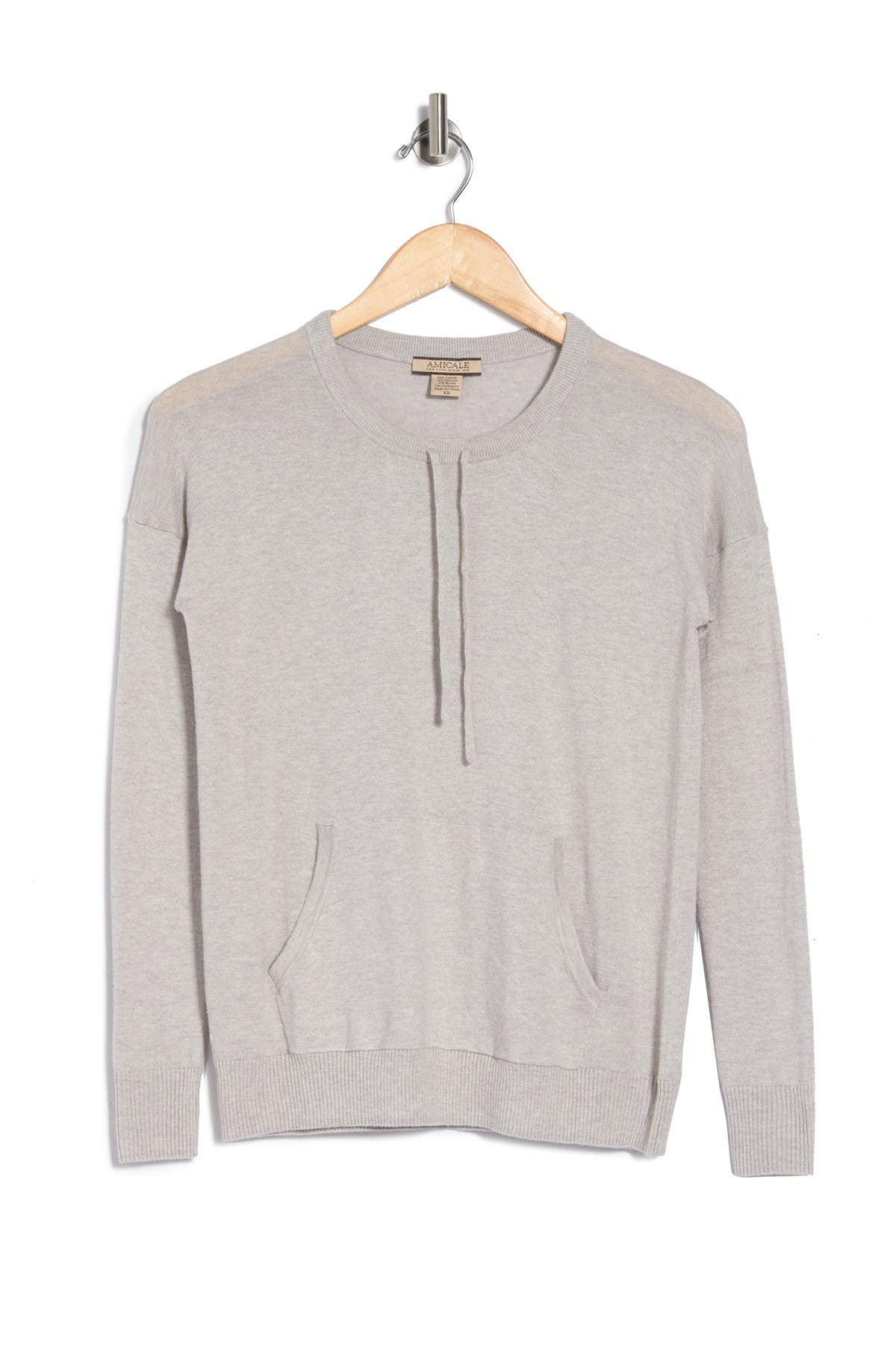 Amicale Drop Shoulder Crew Neck Sweater In 050gry