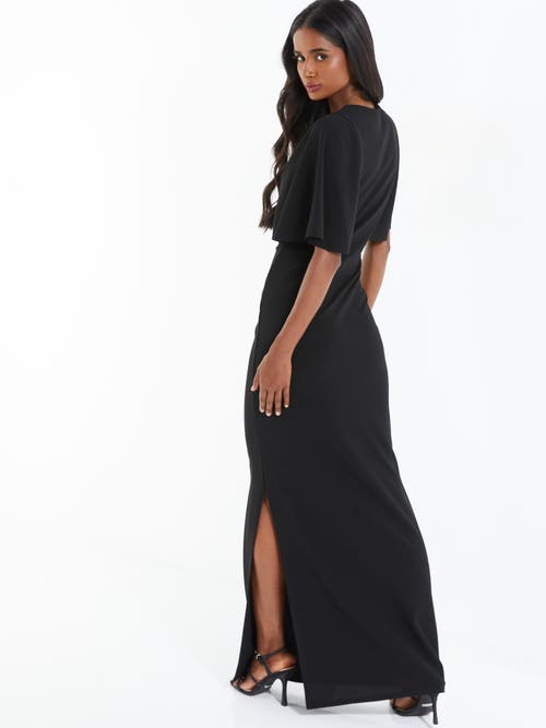 Shop Quiz Batwing Maxi Dress In Black